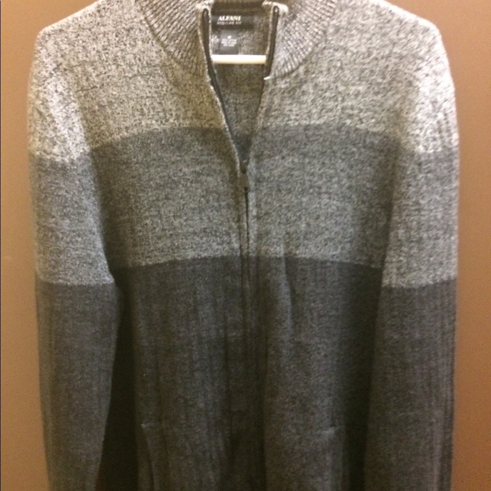 💥SOLD💥Alfani Classic Fit Full-Zip Ribbed Sweater